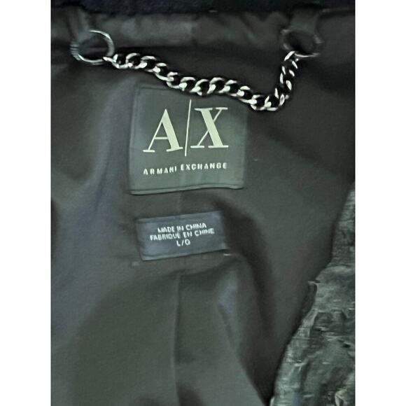 Armani Exchange leather jacket size large, has some damage as shown in pics - Picture 9 of 16